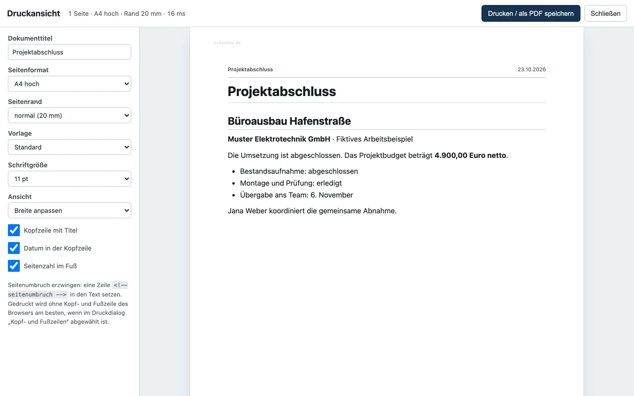 Anwendungsansicht von Markdown-Editor
